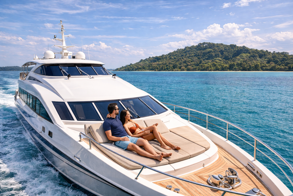 Air conditioned ferry cabin during Andaman island travel
